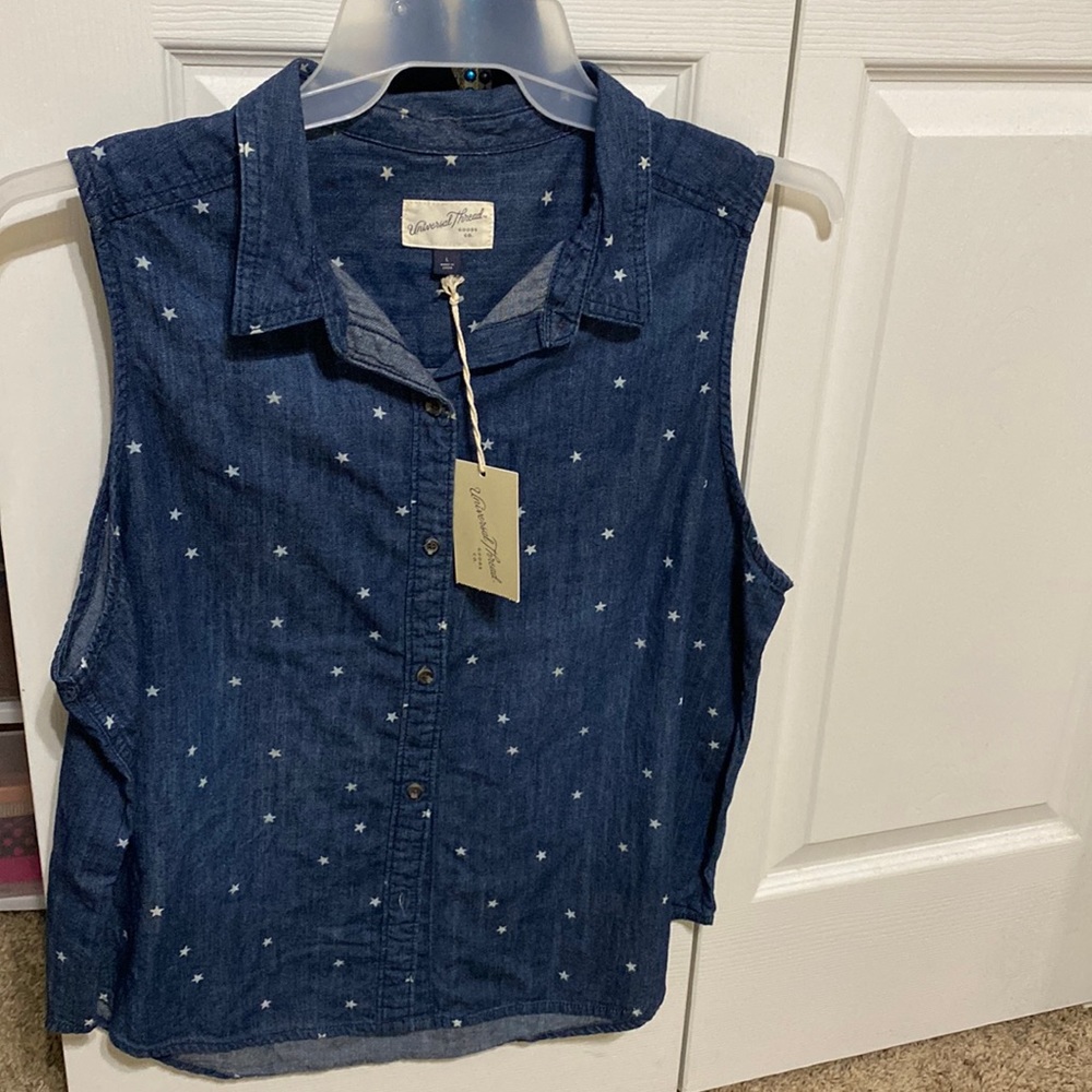 Sleevles Denim Top